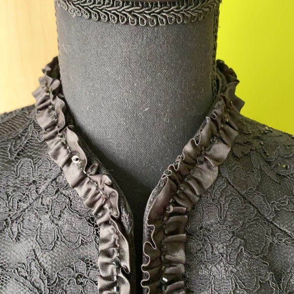 Sandra Darren Satin Lace Evening Jacket - Picture 6 of 15